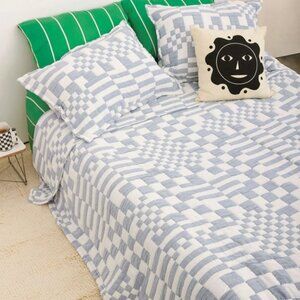 Dusen Dusen Blue Check Coverlet Set